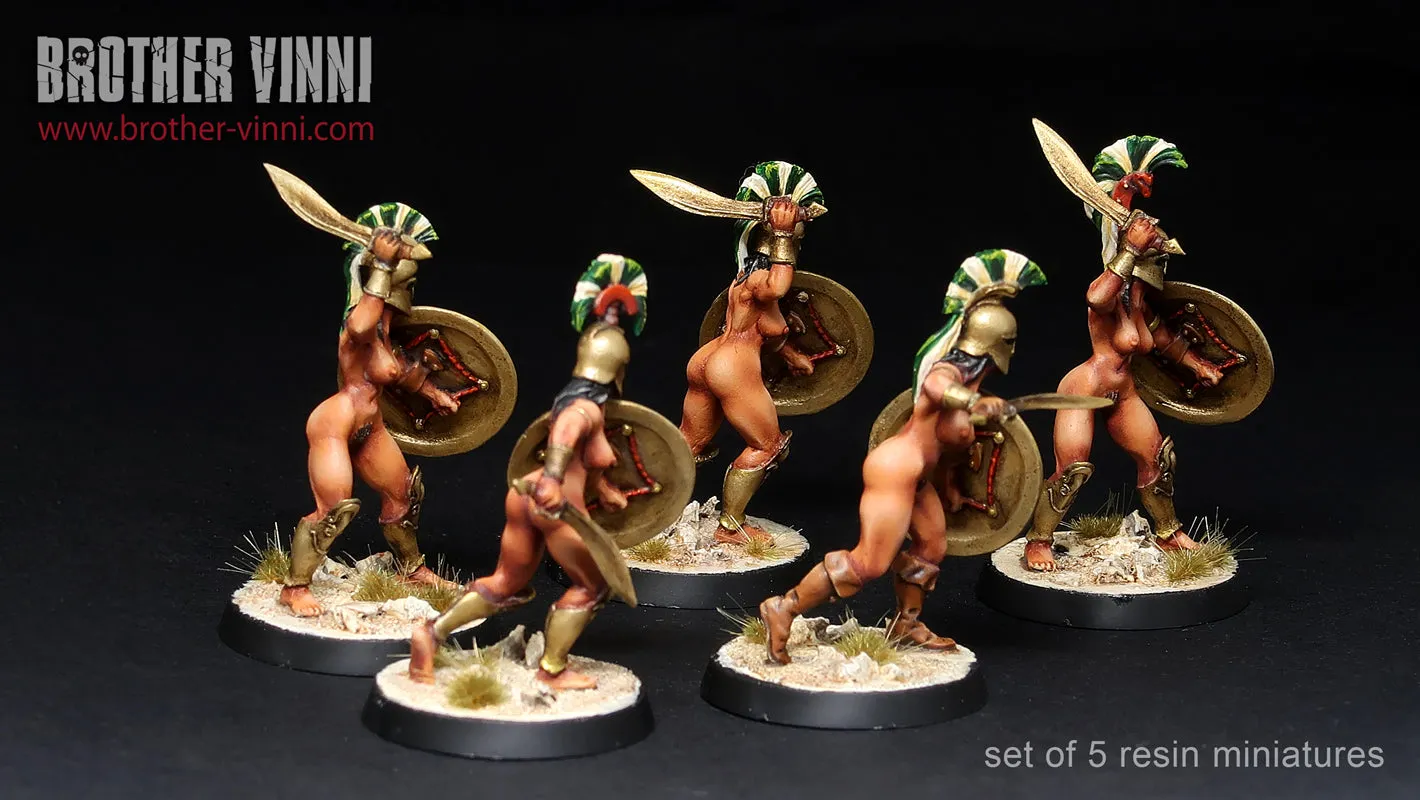 Brother Vinni Female Greek Hoplites figurines 28 mm lot de 5