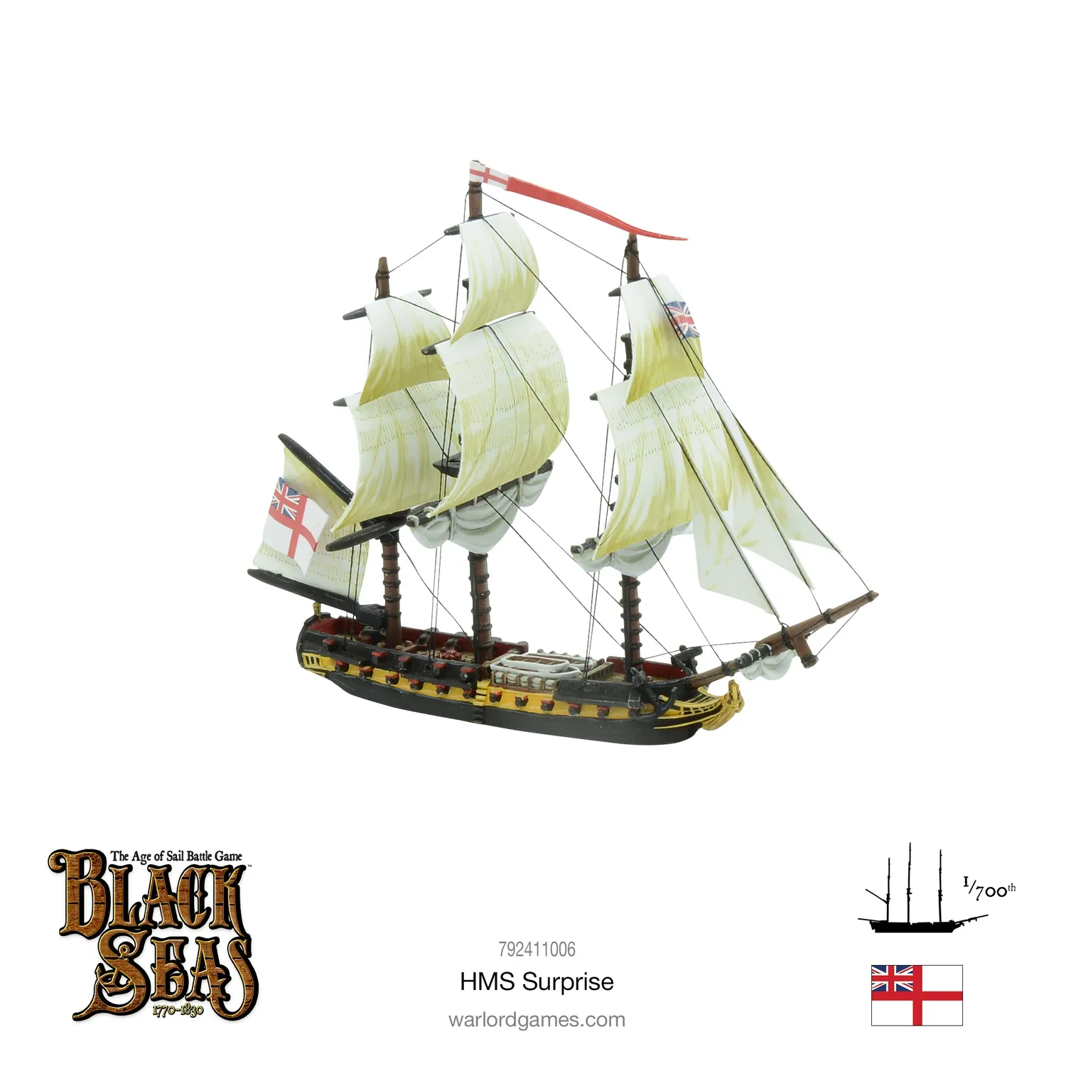 Bolt Action Black Seas HMS Surprise navire miniature