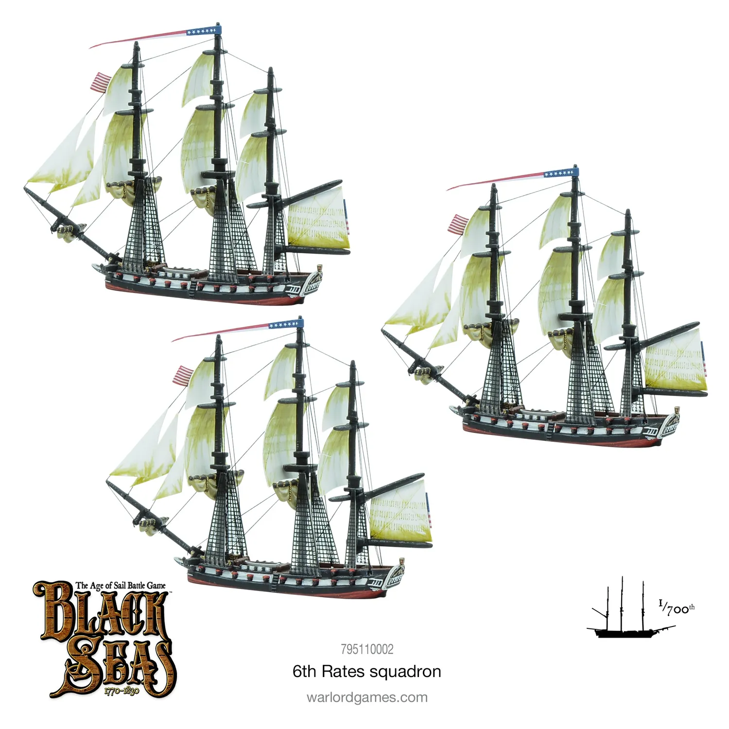 Black Seas 6th Rates Squadron navires 3 pièces maquettes à assembler
