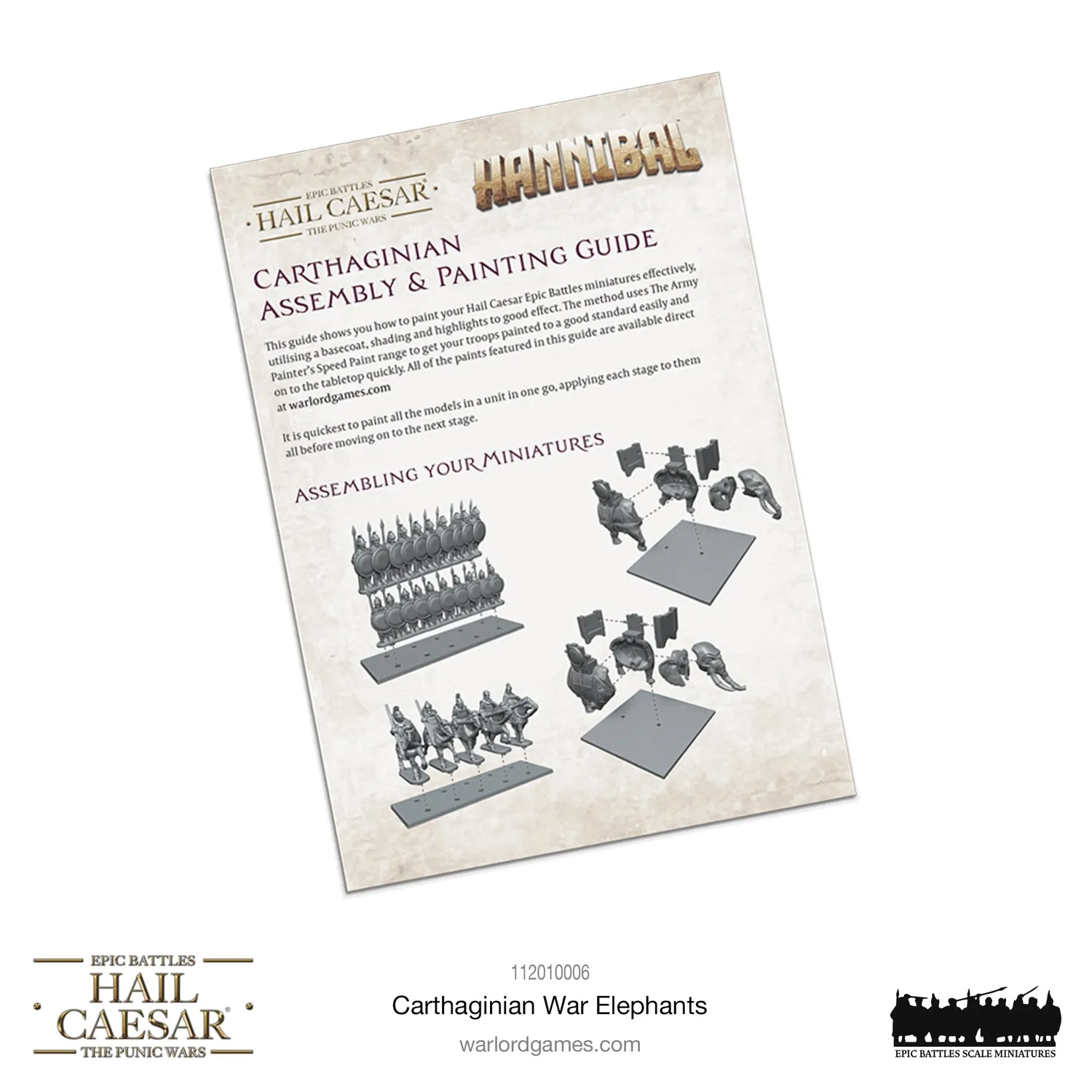 Bolt Action Hail Caesar Carthaginian War Elephants éléphants x4