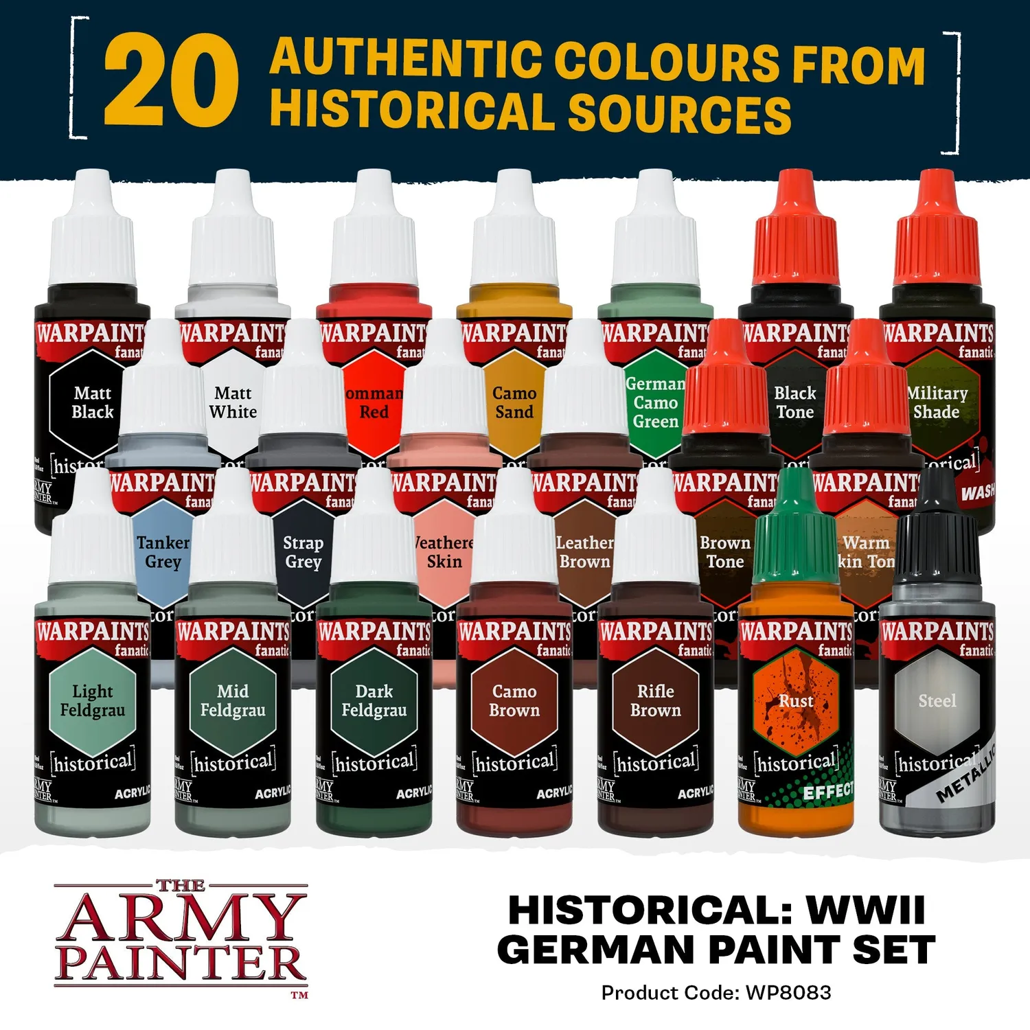 Bolt Action Warpaints Fanatic Allemand set peinture 20 x 18 ml