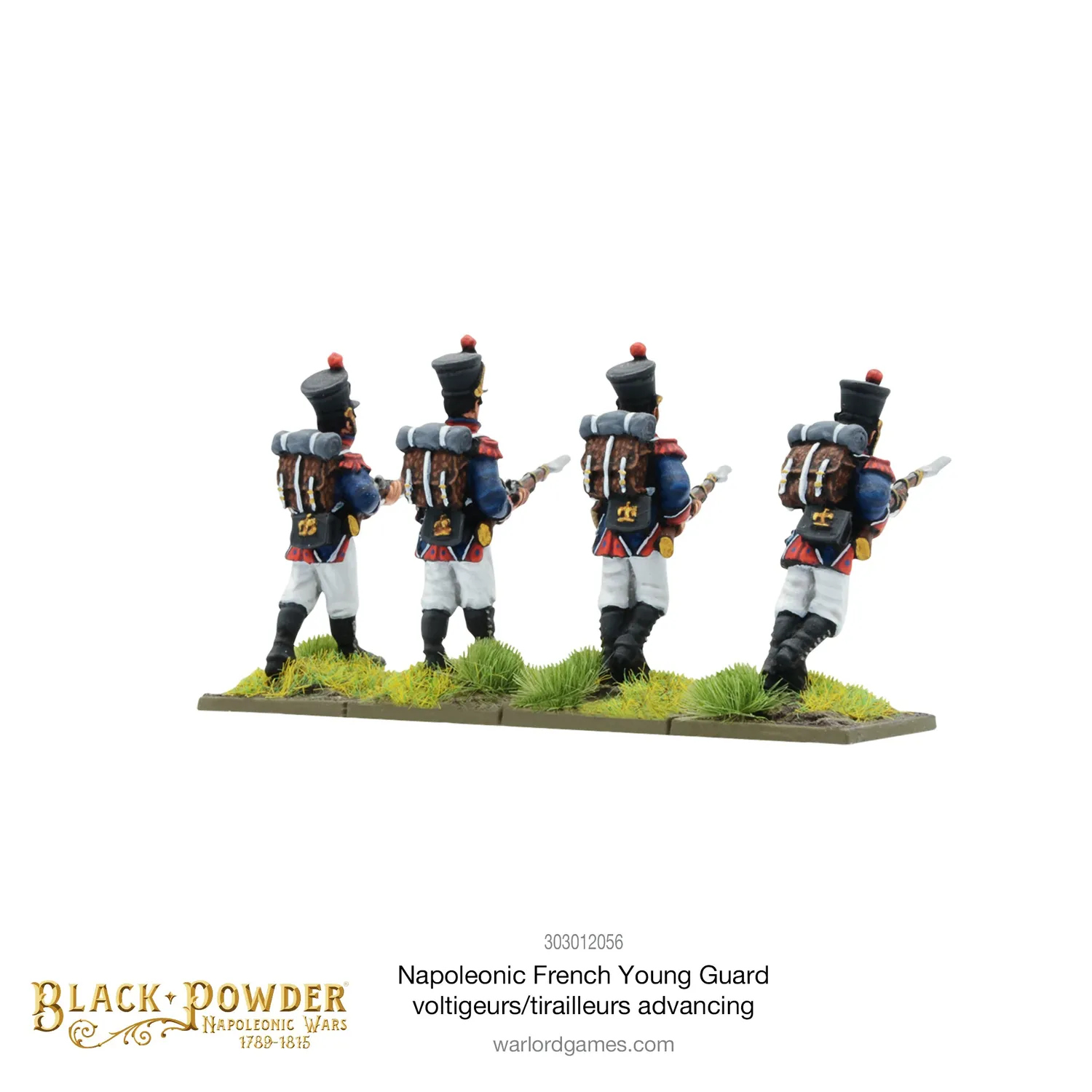 Bolt Action Napoleonic French Young Guard Voltigeurs/Tirailleurs advancing figurines métal