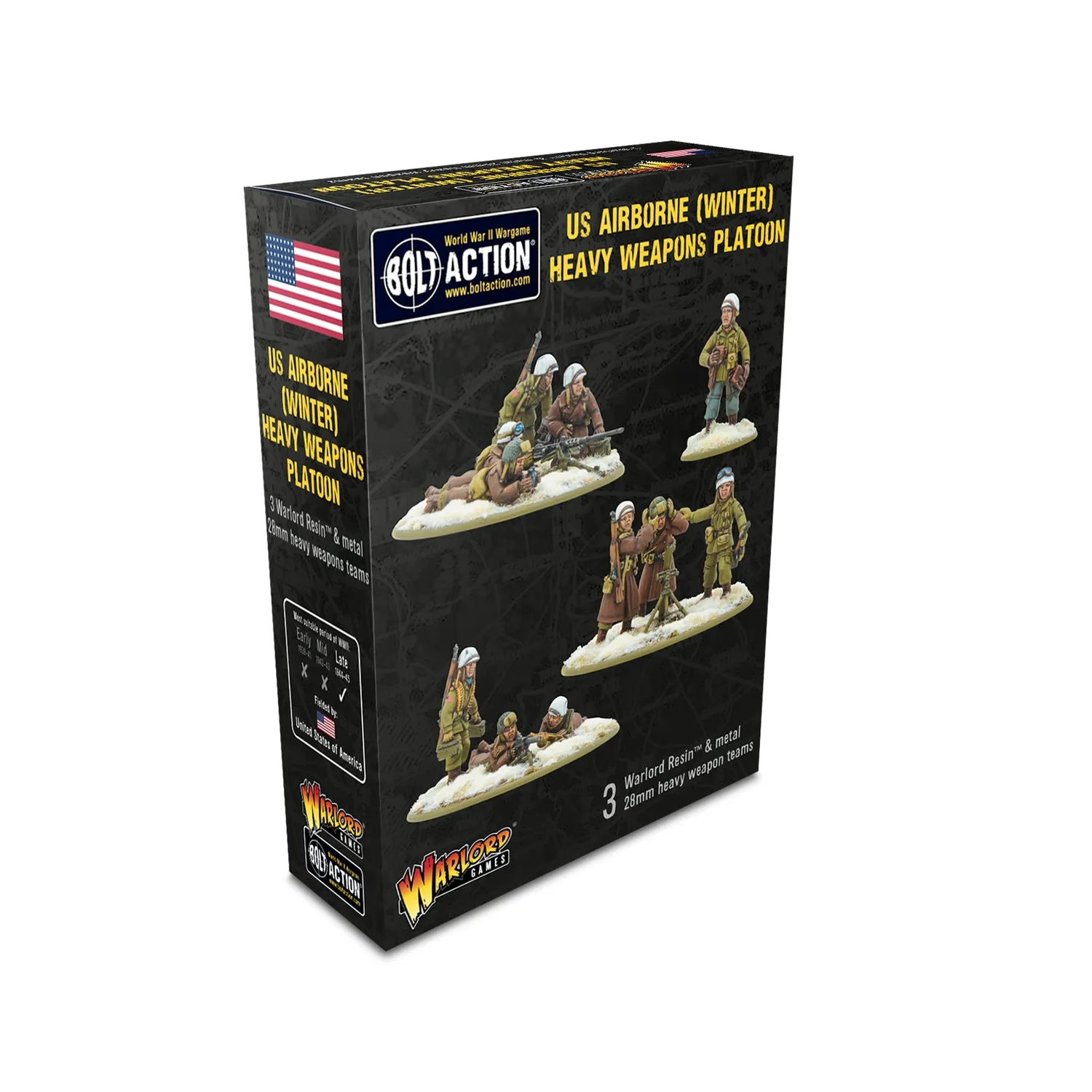Bolt Action US Airborne Winter Heavy Weapons Platoon platoon armes lourdes résine métal