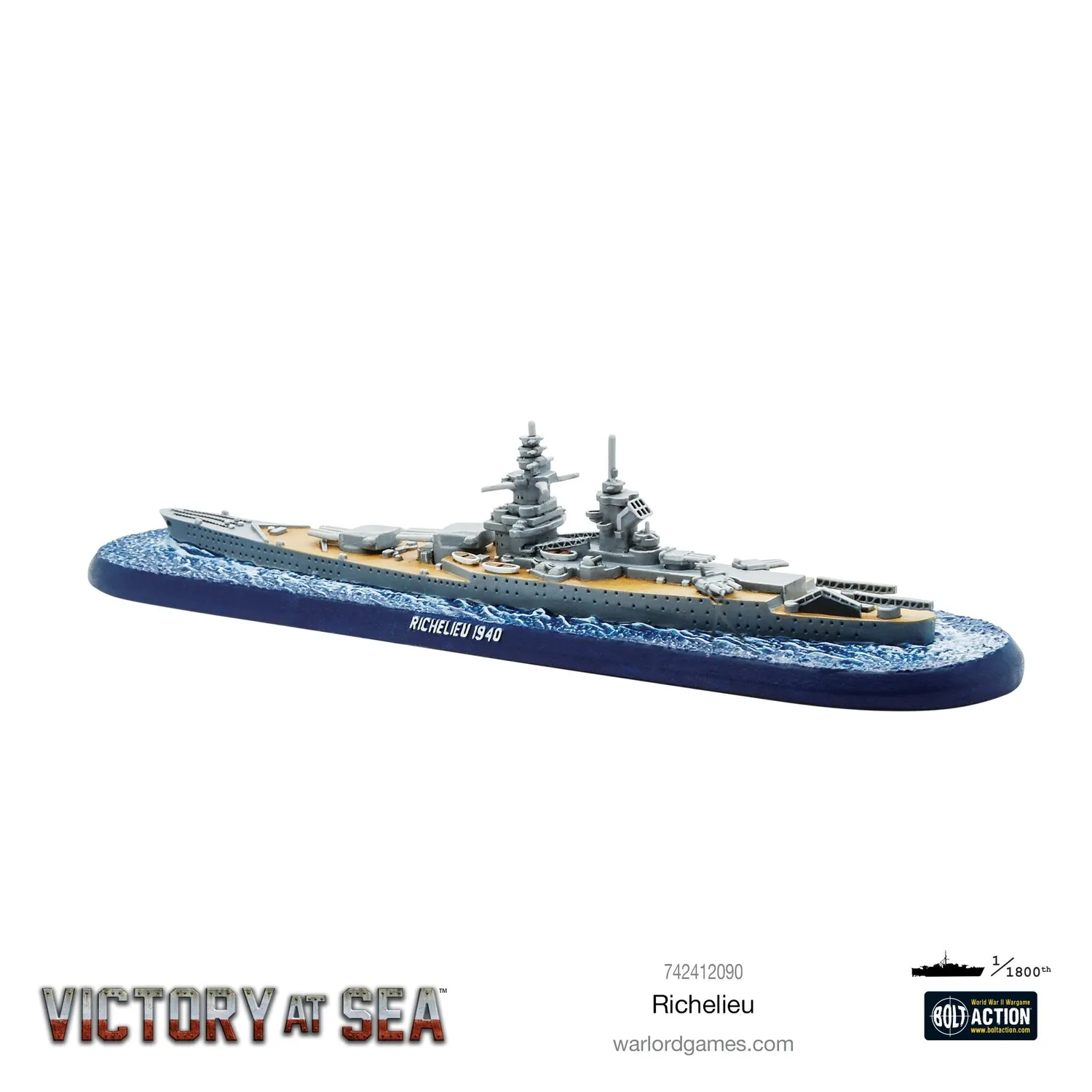 Bolt Action Victory at Sea Richelieu cuirassé miniature français