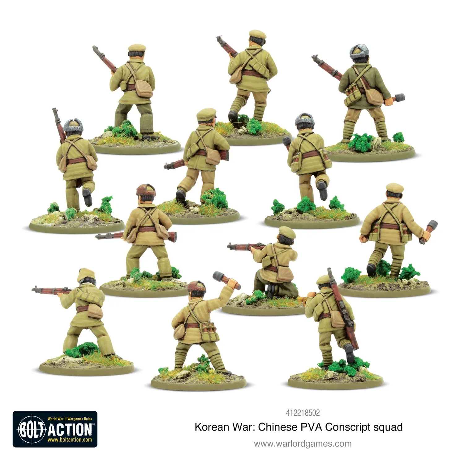 Bolt Action Korean War: Chinese PVA Conscript Squad escouade métal 12 figurines