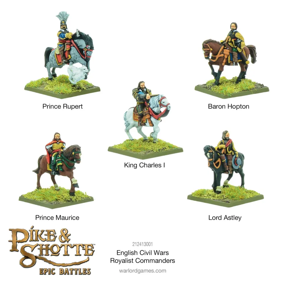 Bolt Action Pike & Shotte Epic Battles English Civil Wars Royalist Commanders figurines montées résine