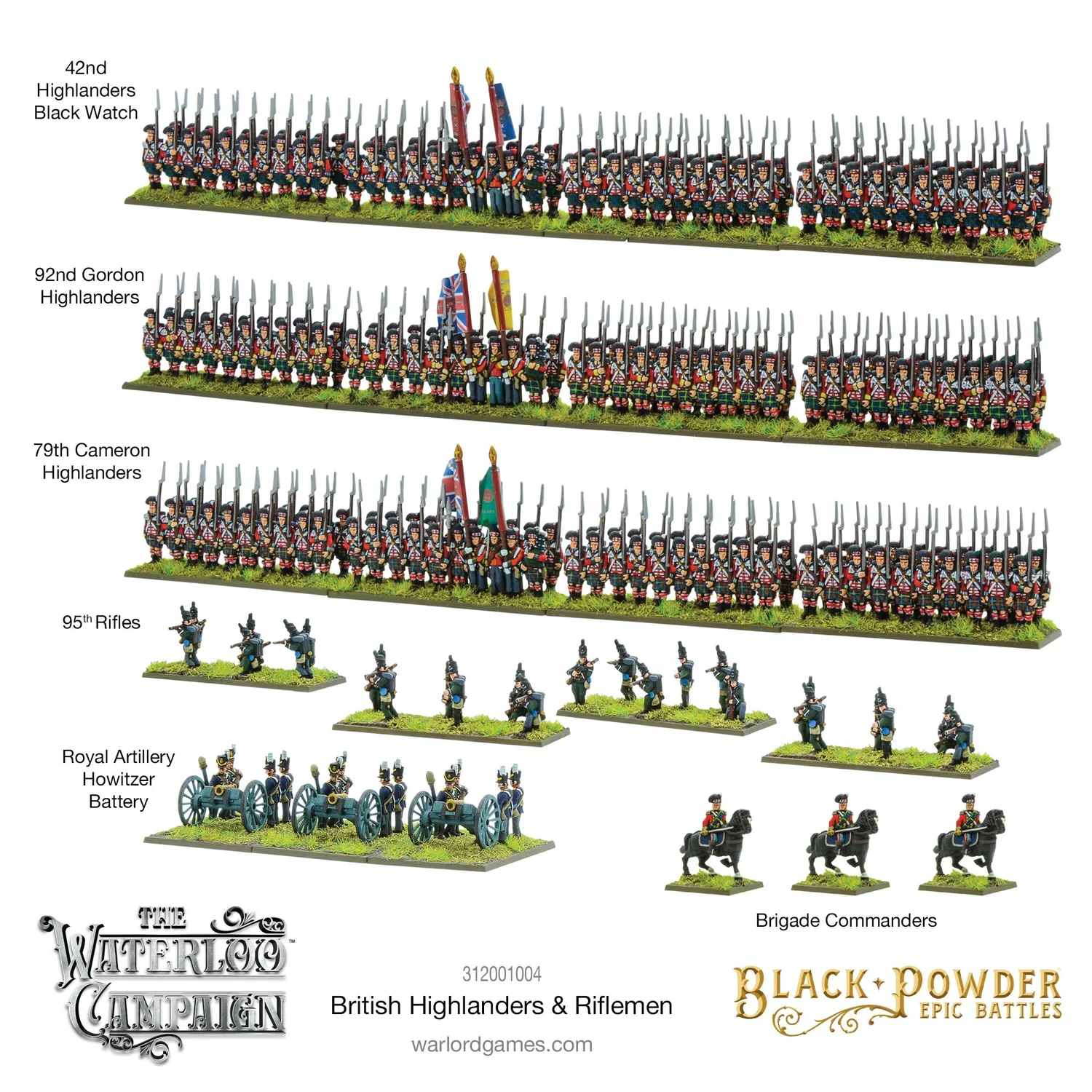 Black Powder Epic Battles British Highlanders & Riflemen figurines plastique Waterloo