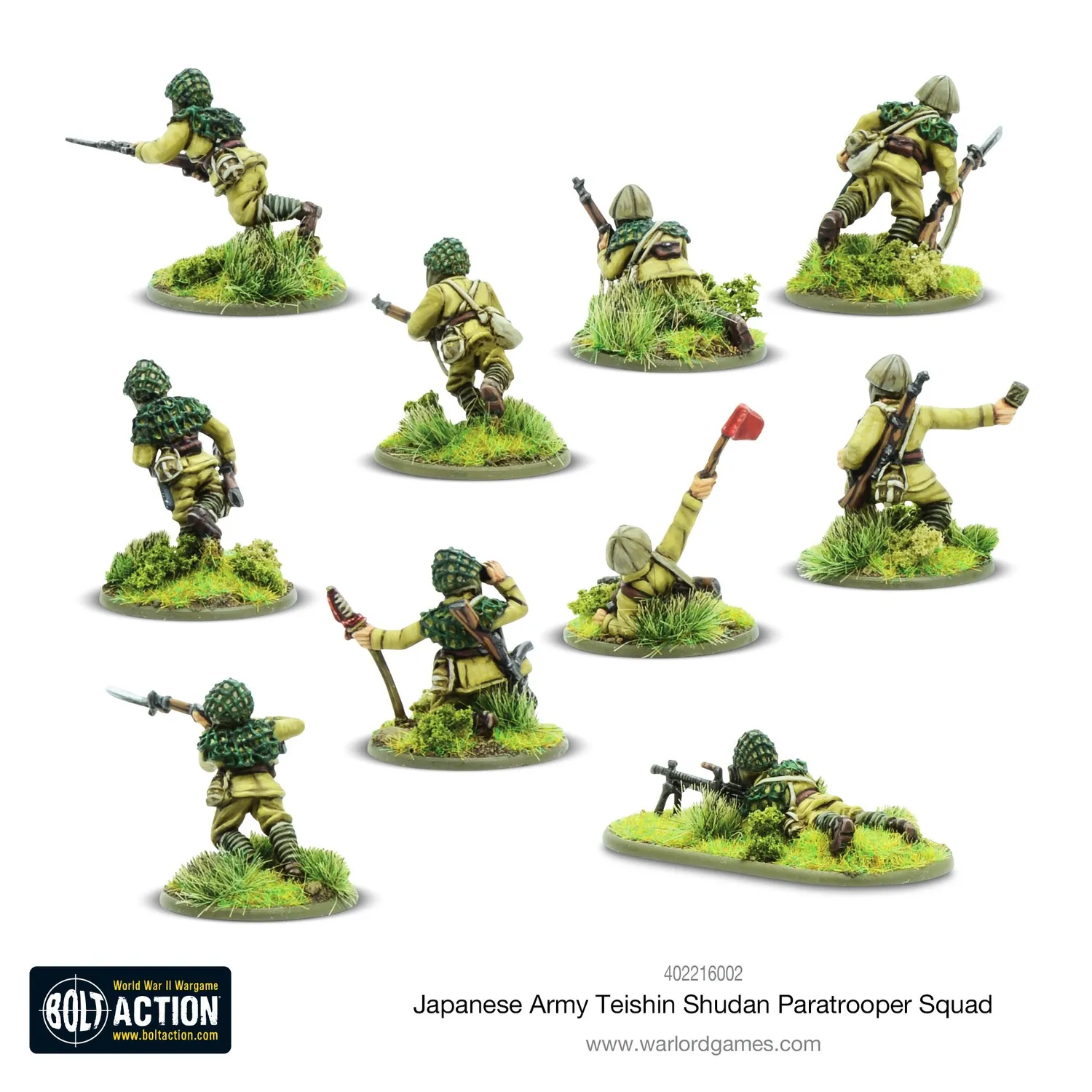 Bolt Action Japanese Teishin Shudan Paratrooper Squad figurines métal