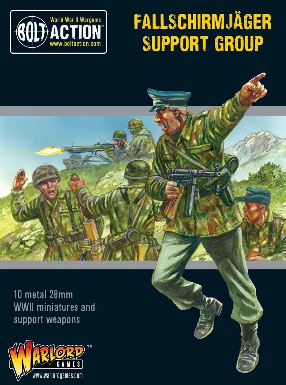 Bolt Action Fallschirmjager Support Group figurines métal