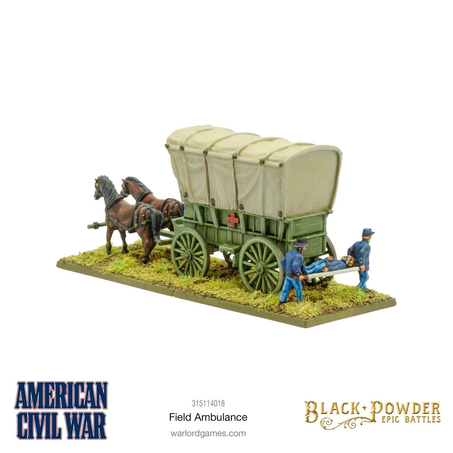 Black Powder Epic Battles Ambulance véhicule résine