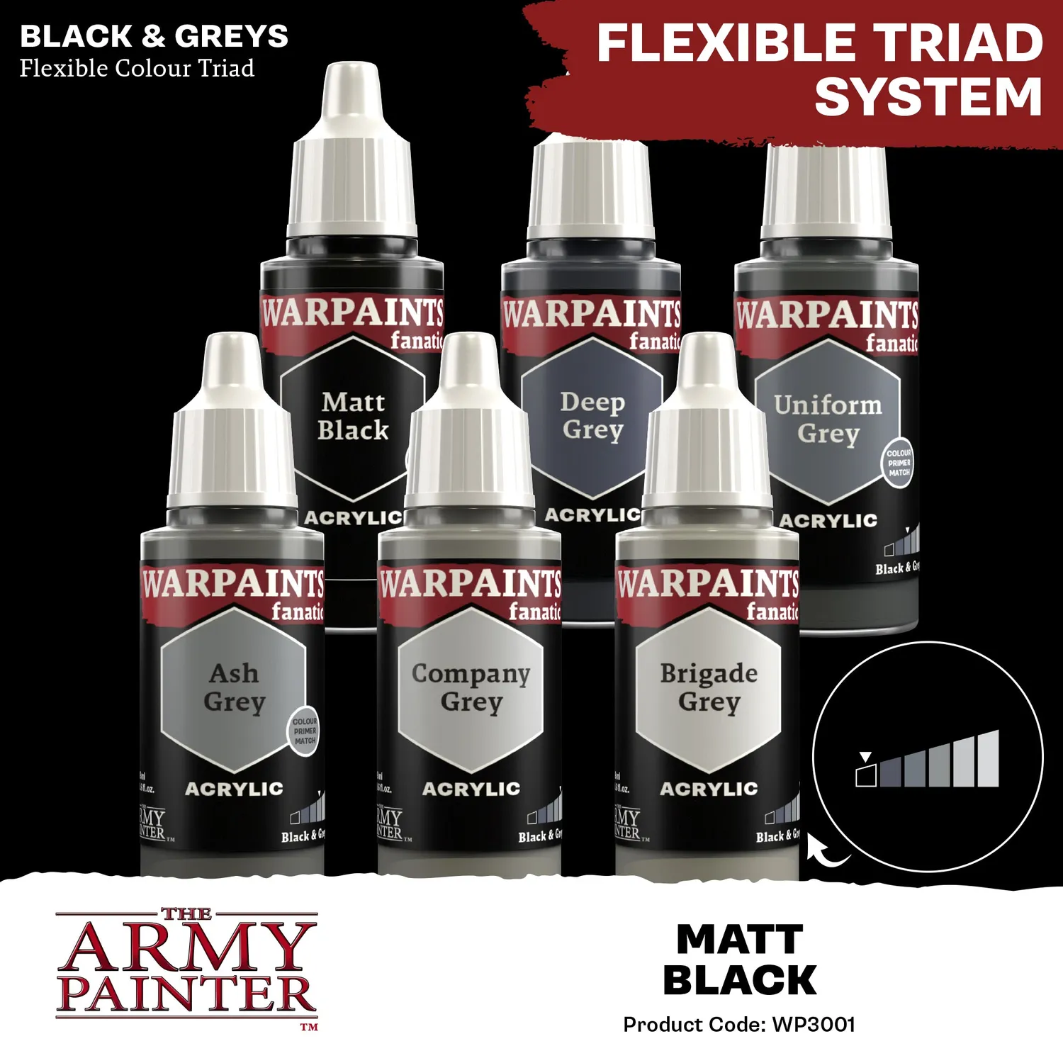 Warpaints Fanatic Matt Black peinture acrylique 18 ml