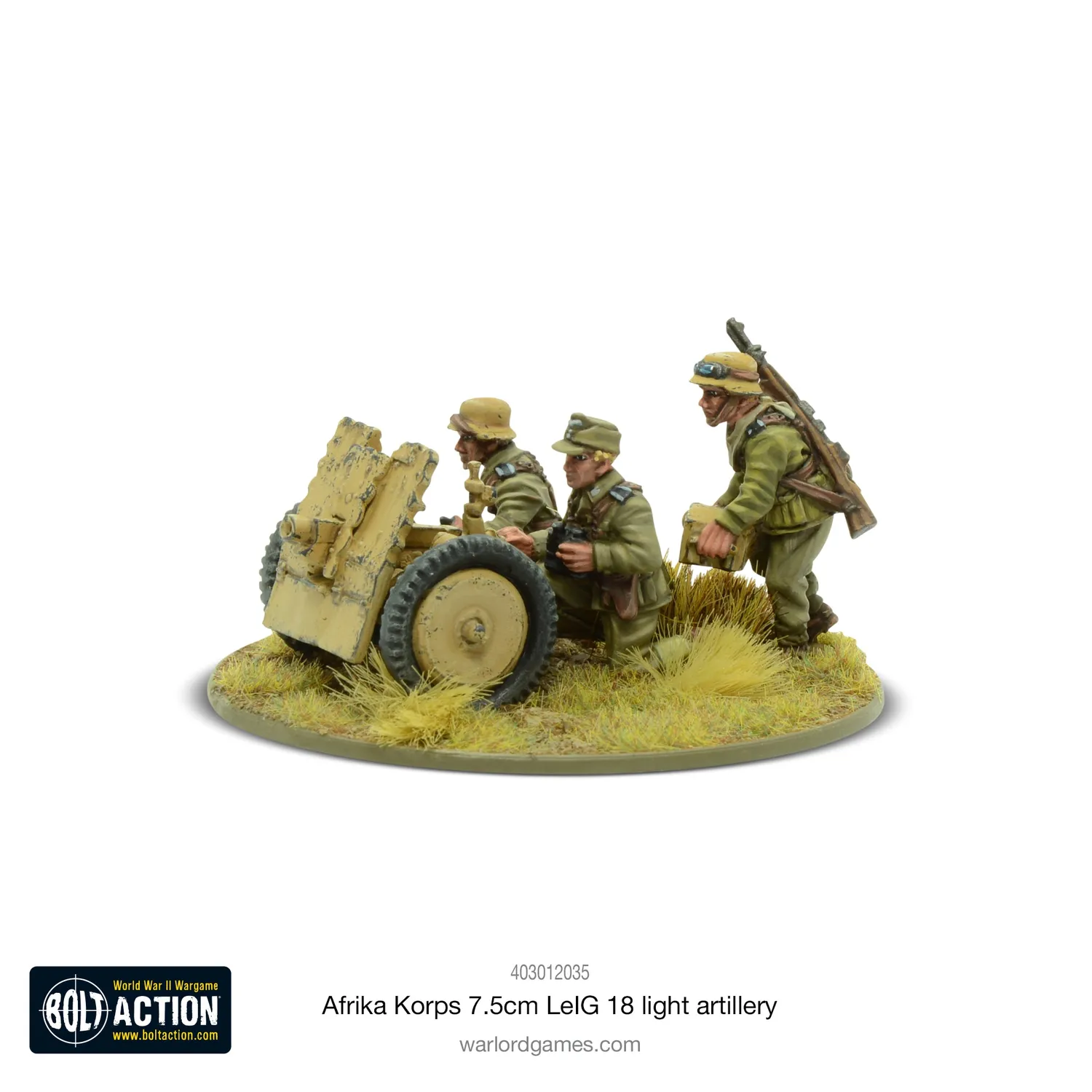 Bolt Action Afrika Korps 7.5cm LeIG 18 artillerie canon métal équipage