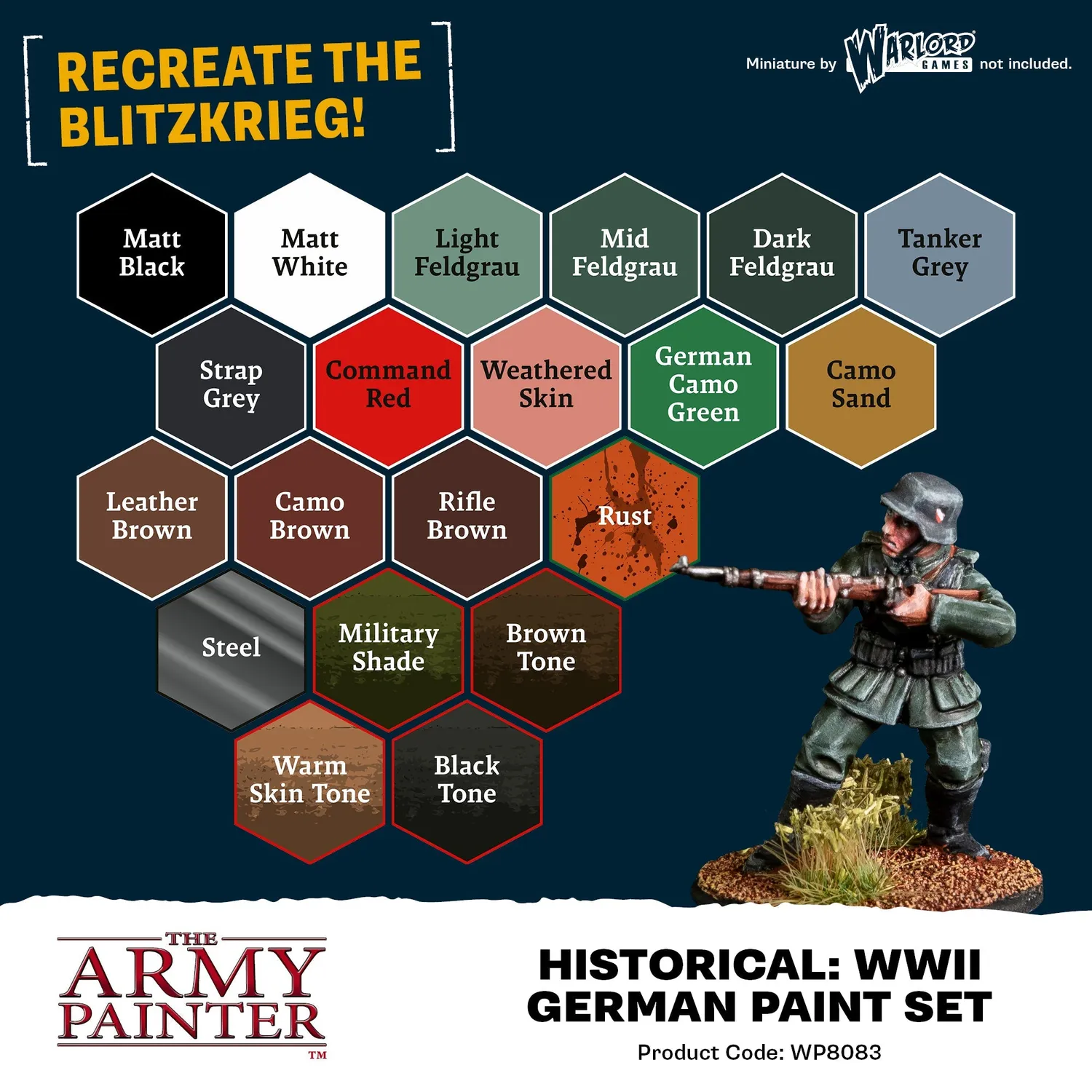 Bolt Action Warpaints Fanatic Allemand set peinture 20 x 18 ml