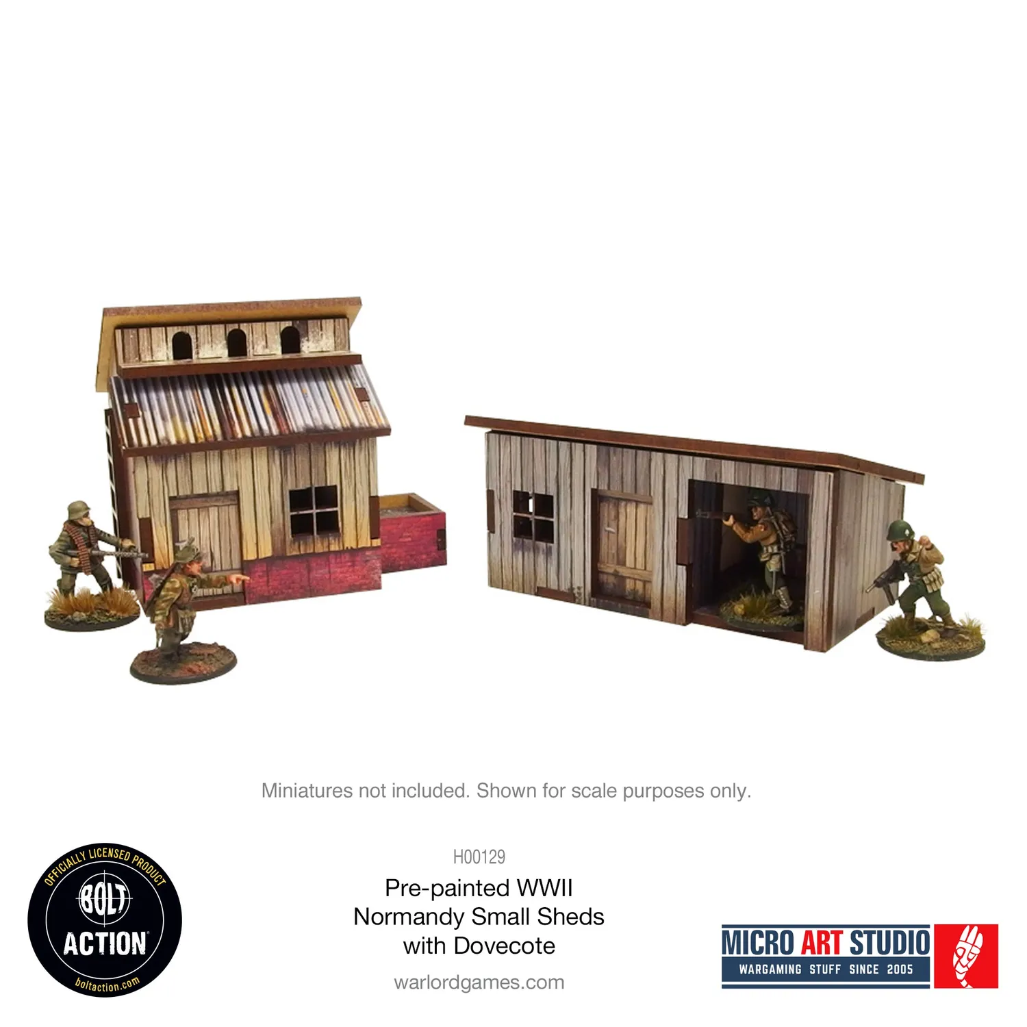 Bolt Action Normandy Small Sheds with Dovecote décor prépeint 28mm