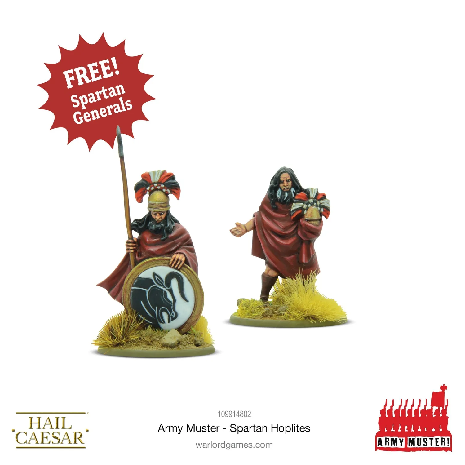 Bolt Action Hail Caesar Army Muster Spartan Hoplites 120 figurines plastique