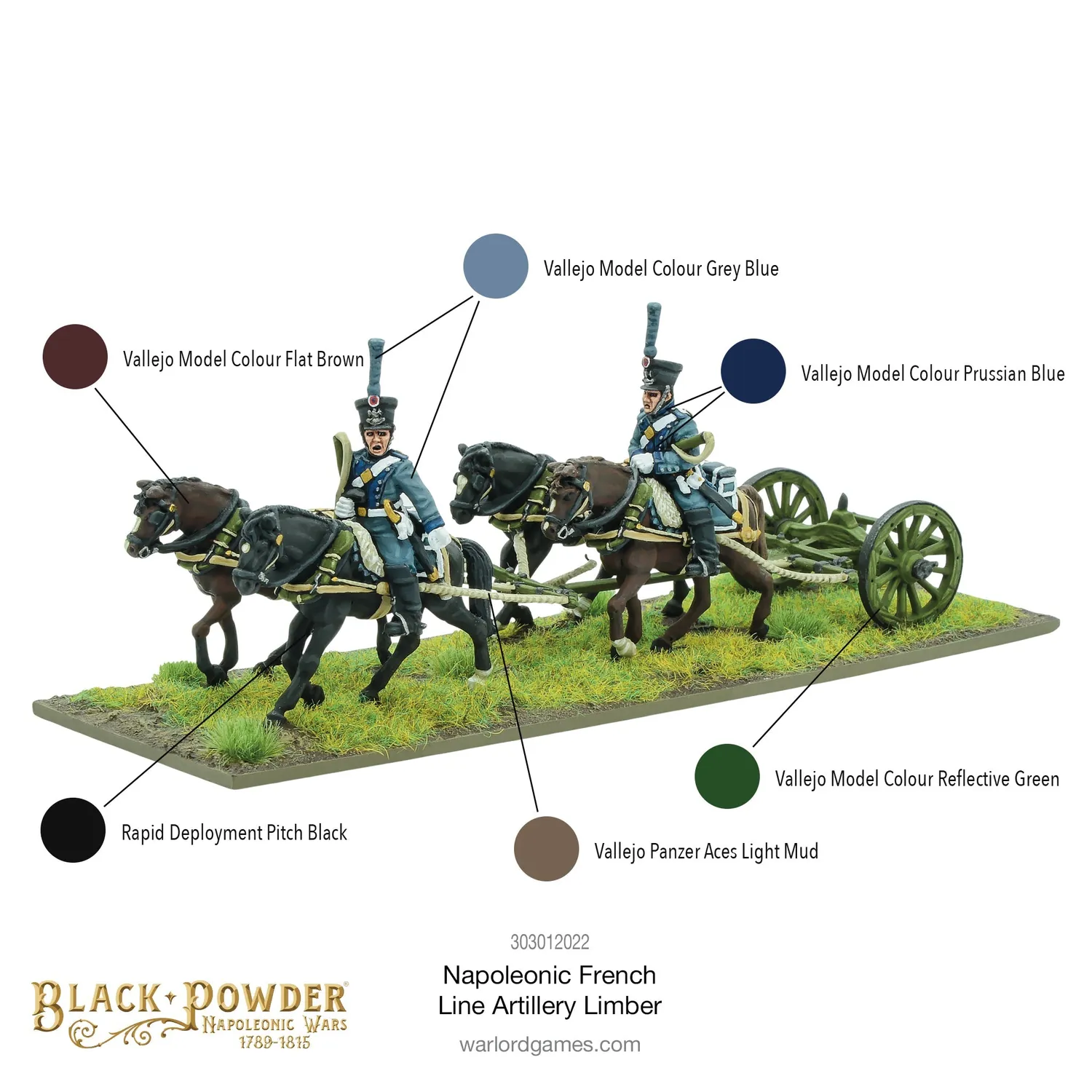 Bolt Action Black Powder Limber artillerie ligne française