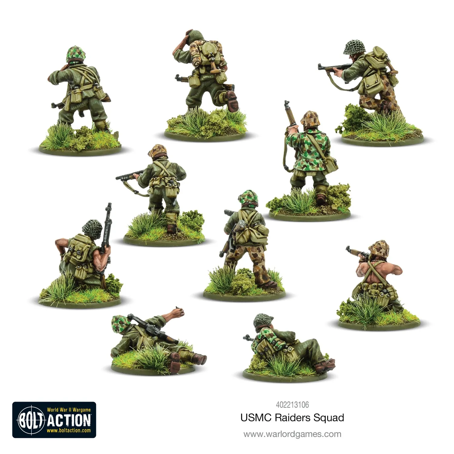 Bolt Action USMC Raider Squad figurines métal Pacifique