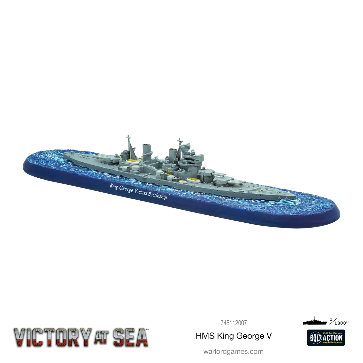 Bolt Action Victory at Sea HMS King George V navire en résine