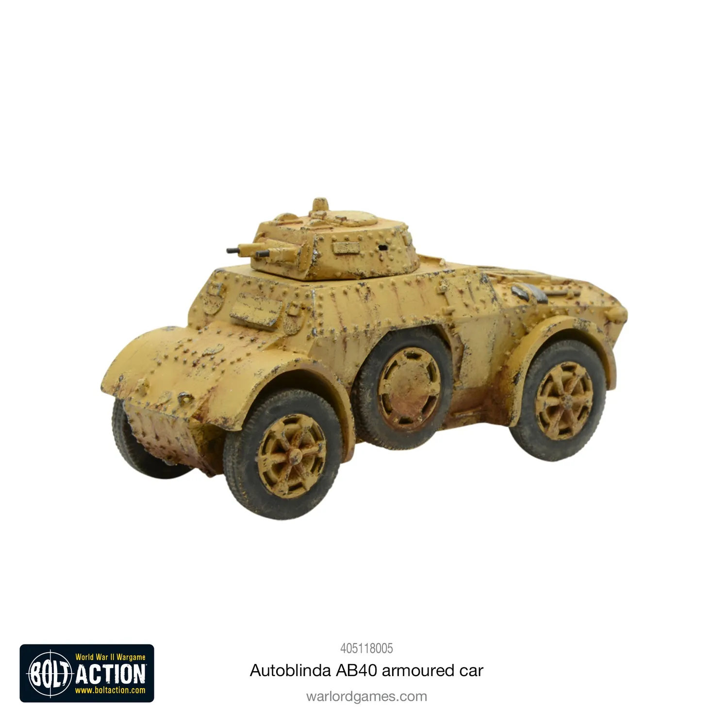 Bolt Action Autoblinda AB40 voiture blindée 1 figurine résine métal