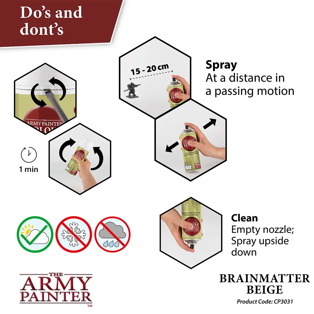 The Army Painter Colour Primer Brainmatter Beige sous-couche spray beige 400 ml