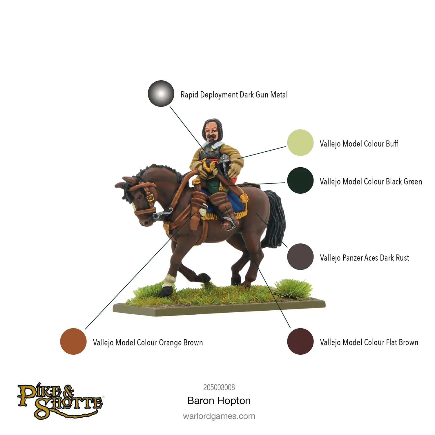 Warlord Games Pike & Shotte Baron Hopton figurine métal montée