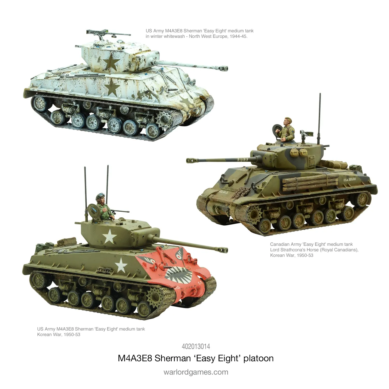 Bolt Action M4A3E8 Sherman Easy Eight platoon 3 chars